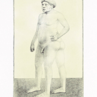 “Daddy,” 2003, intaglio and siligraphy, image: 24 x 14", paper: 30 x 19".
